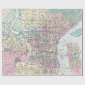 Vintage Karte von Philadelphia Pennsylvania (1876) Geschenkpapier (Flach)