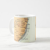 Vintage Karte von Philadelphia zum Atlantik Kaffeetasse (Vorderseite Links)