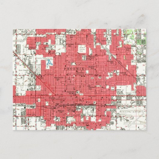 Vintage Karte von Phoenix Arizona (1952) 3 (Vorderseite)