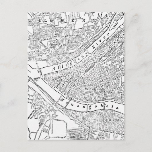 Vintage Karte von Pittsburgh (1885) (Vorderseite)