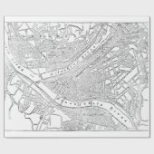 Vintage Karte von Pittsburgh (1885) Geschenkpapier (Flach)