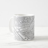Vintage Karte von Pittsburgh (1885) Kaffeetasse (Vorderseite Links)