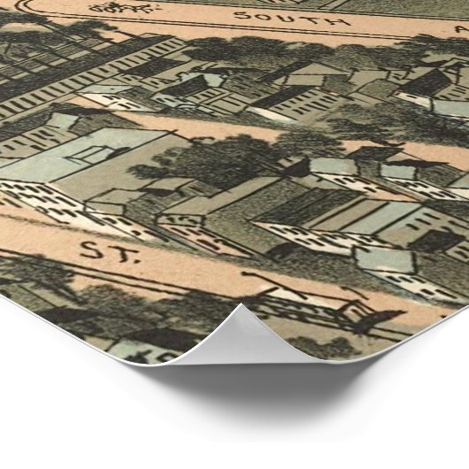 Vintage Karte von Pittsburgh (1902) Poster (Ecke)