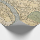 Vintage Karte von Pittsburgh PA (1891) Geschenkpapier (Ecke)