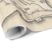 Vintage Karte von Plymouth England (1765) Geschenkpapier (Rolleneckpunkt)