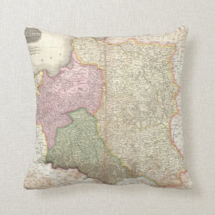 Vintage Karte von Polen (1818) Kissen