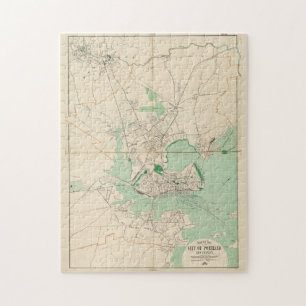 Vintage Karte von Portland ME (1906) Puzzle