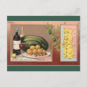 Vintage-Karte von Portugal Postkarte