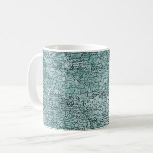 Vintage Karte von Preußen - Deutschland & Polen Re Kaffeetasse