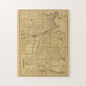 Vintage Karte von Providence RI (1880) Puzzle (Vertikal)