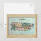 Vintage Karte von Puerto Rico (Vorne/Hinten)