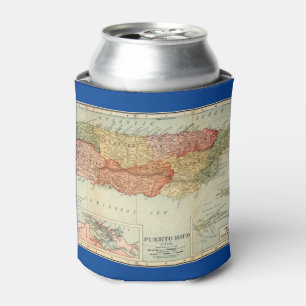 Vintage-Karte von Puerto Rico, 1898 Dosenkühler