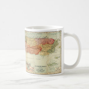 Vintage-Karte von Puerto Rico, 1898 Kaffeetasse