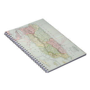 Vintage Karte von Puerto Rico (1901) Notizblock