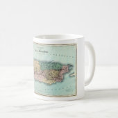 Vintage Karte von Puerto Rico Kaffeetasse (VorderseiteRechts)