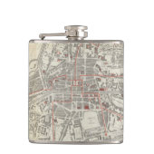 Vintage Karte von Rennes Frankreich (1905) Flachmann (Vorderseite)