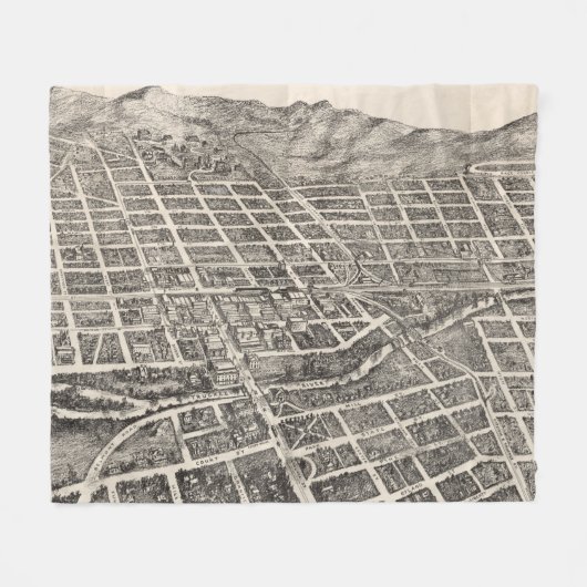 Vintage Karte von Reno Nevada (1907) Fleecedecke (Vorderseite (Horizontal))