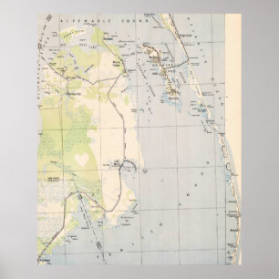 Vintage Karte von Roanoke Island & Oututer Banks N Poster