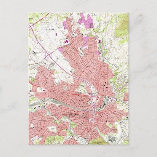 Vintage Karte von Roanoke Virginia (1963) 2 (Vorderseite)