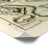 Vintage Karte von Rom Italien (1719) Poster (Ecke)