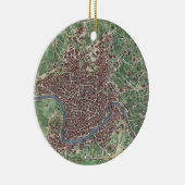 Vintage Karte von Rom Italien (1721) Keramikornament (Rechts)