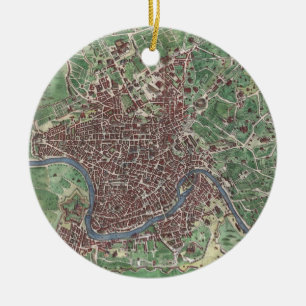 Vintage Karte von Rom Italien (1721) Keramikornament