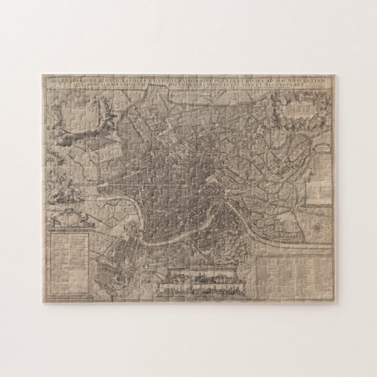 Vintage Karte von Rom Italien (1730) Puzzle (Horizontal)