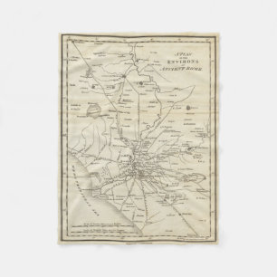 Vintage Karte von Rom Italien (1821) Fleecedecke