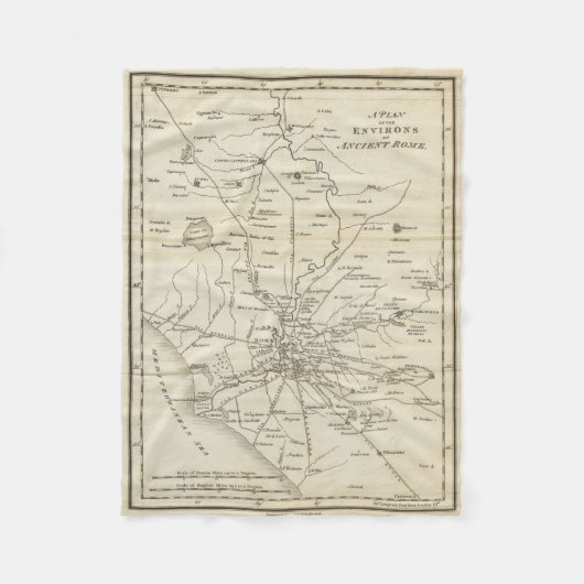 Vintage Karte von Rom Italien (1821) Fleecedecke (Vorderseite)