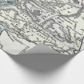 Vintage Karte von Rom Italien (1862) Geschenkpapier (Ecke)