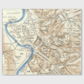 Vintage Karte von Rom Italien (1870) Geschenkpapier (Flach)