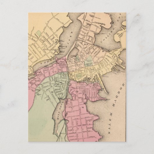 Vintage Karte von Salem Massachusetts (1871) (Vorderseite)