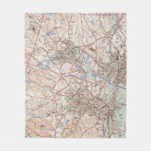 Vintage Karte von Salem Massachusetts (1942) Fleecedecke