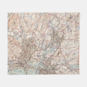 Vintage Karte von Salem Massachusetts (1942) Fleecedecke (Vorderseite (Horizontal))