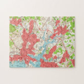 Vintage Karte von Salem Massachusetts (1956) Puzzle (Horizontal)