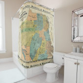 Vintage Karte von San Francisco (1890) Duschvorhang (Beispiel)