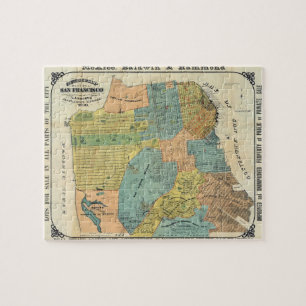 Vintage Karte von San Francisco (1890) Puzzle