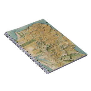 Vintage Karte von San Francisco (1915) Notizblock