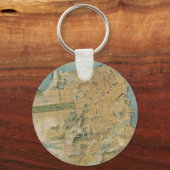 Vintage Karte von San Francisco (1915) Schlüsselanhänger (Vorderseite)