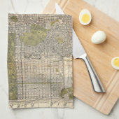 Vintage Karte von San Francisco (1932) Küchentuch (Viertel Falte)