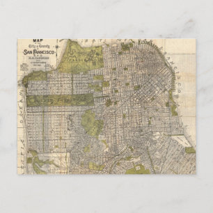Vintage-Karte von San Francisco (1932) Postkarte