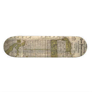 Vintage Karte von San Francisco (1932) Skateboard