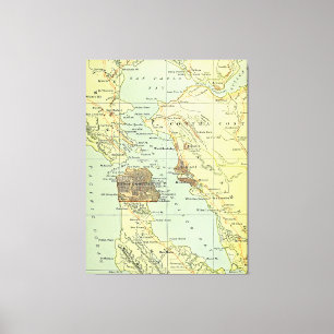 Vintage Karte von San Francisco Kalifornien (1905) Leinwanddruck