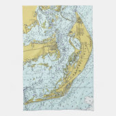 Vintage Karte von Sanibel Insel, Florida Küchentuch (Vertikal)