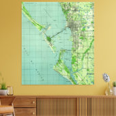 Vintage Karte von Sarasota Florida (1944) Leinwanddruck (Insitu (Wohnzimmer))