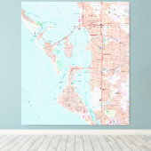 Vintage Karte von Sarasota Florida (1973) Leinwanddruck (Insitu (Holzboden))