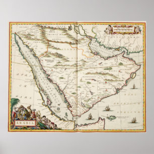 Vintage Karte von Saudi-Arabien (1662) Poster
