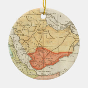Vintage Karte von Saudi-Arabien (1780) Keramik Ornament