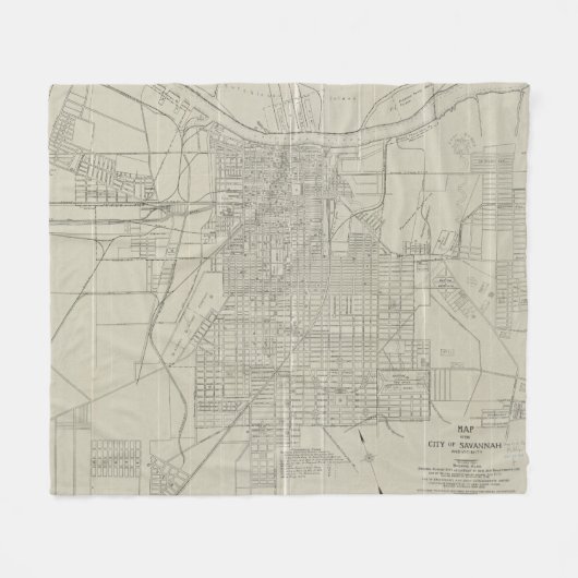 Vintage Karte von Savannah Georgia (1917) Fleecedecke (Vorderseite (Horizontal))