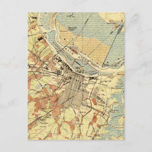 Vintage Karte von Savannah Georgia (1942) (Vorderseite)